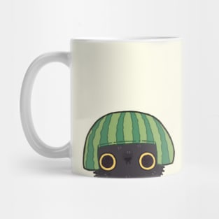 Shy Watermelon Cat - Black ver. Mug